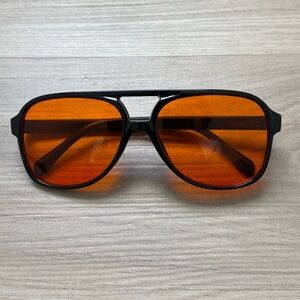 Vintage Y2K Streetwear Orange & Black Retro Glasses